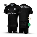 Conjunto Infantil Sporting Away Preta 2025/26