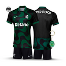 Conjunto Infantil Sporting Alternativa Preta 2025/26
