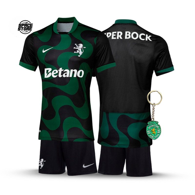 Conjunto Infantil Sporting Alternativa Preta 2025/26